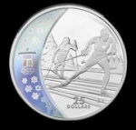 Vancouver Olympics: $25 Silver Hologram Proof Coin - Cross Country Skiing