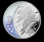 Vancouver Olympics: $25 Silver Hologram Proof Coin - Speed Skating