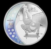 Vancouver Olympics: $25 Silver Hologram Proof Coin - Skeleton
