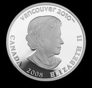Vancouver Olympics: $25 Silver Hologram Proof Coin - Freestyle Skiing