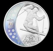 Vancouver Olympics: $25 Silver Hologram Proof Coin - Freestyle Skiing