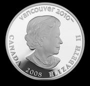 Vancouver Olympics: $25 Silver Hologram Proof Coin - Snowboarding